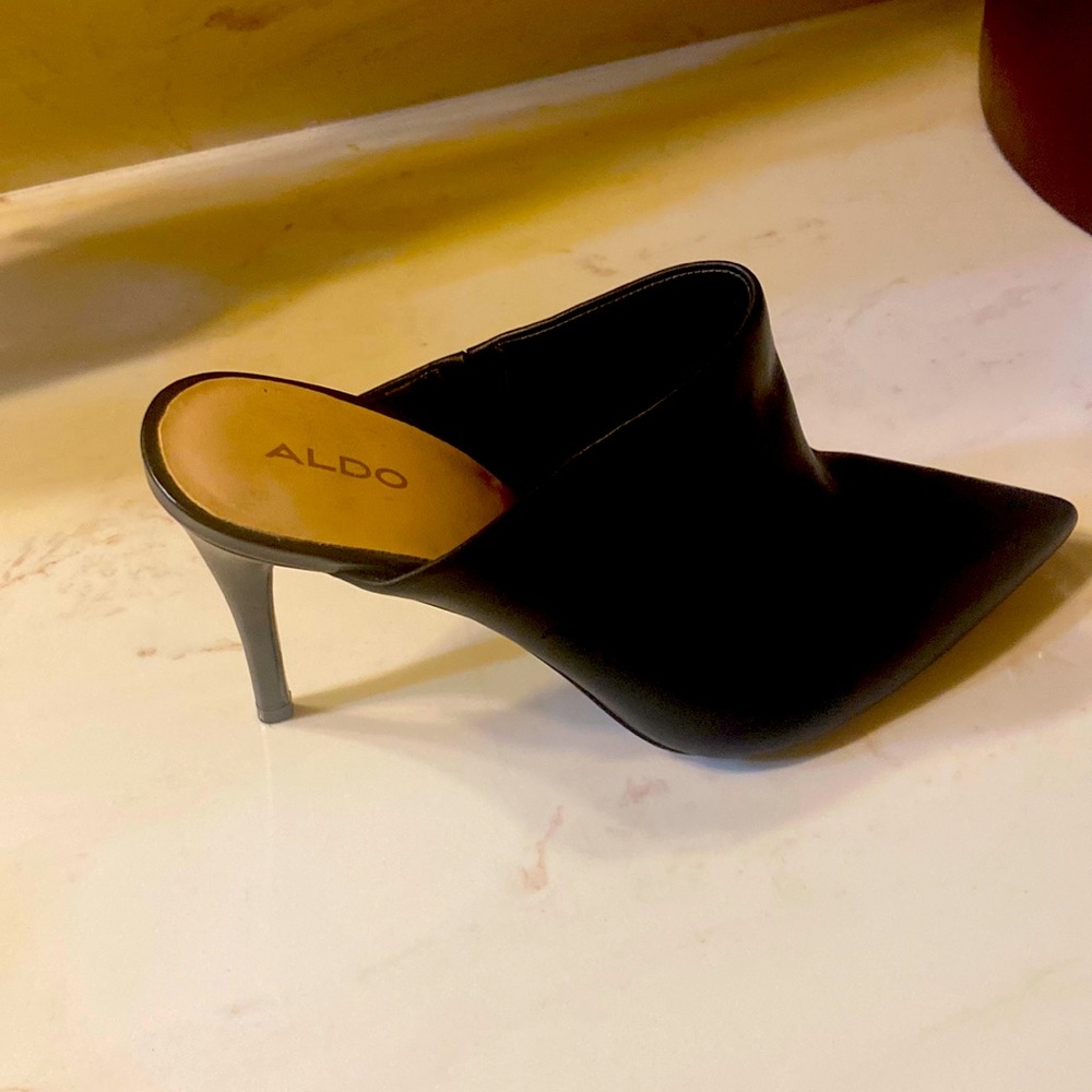 Black Leather Heel